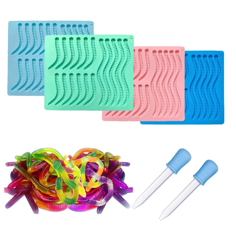 Gummy Candy - Silicone Gummy Worm Mold Non-Stick Design