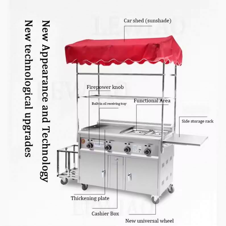 Mobile Food Cart Trailer Stain - Food Snacks Catering review and price