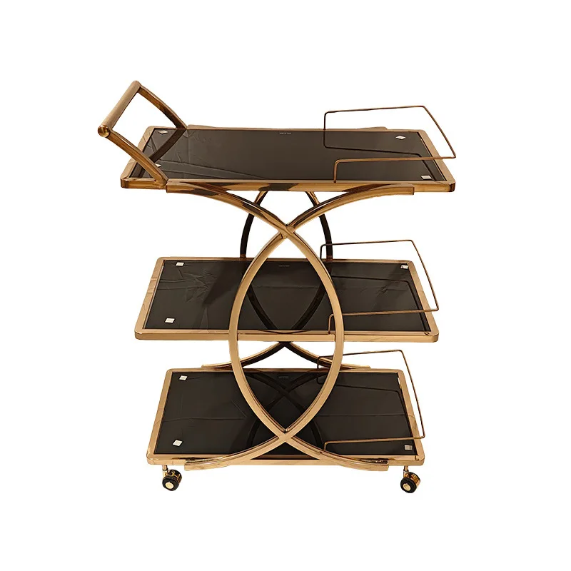 Three-layer cart, tempered gla - Food Snacks Delivery review and price