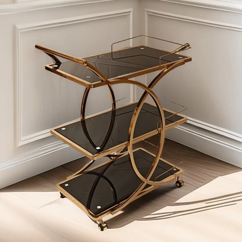 Three-layer cart, tempered gla - Food Snacks Delivery review and price